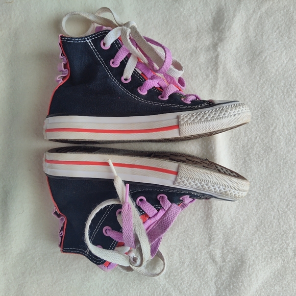 Converse All Star High Top Sneaker Double Lace Size 11 Junior - Picture 10 of 14